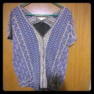 Lucky Brand Short Sleeved V Neck Boho